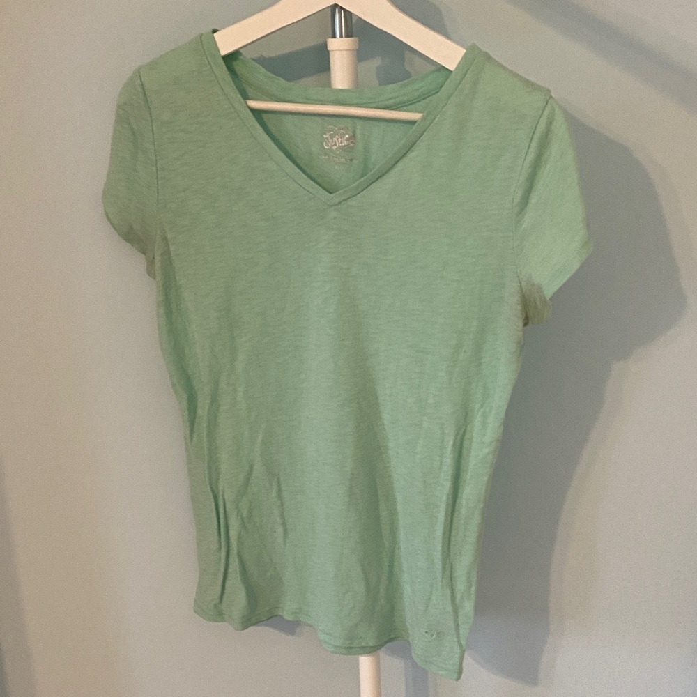 Turquoise V Neck Tee